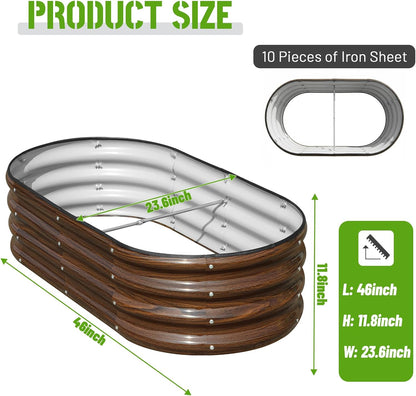snugniture galvanized raised garden bed outdoor, 4 pcs shown in use