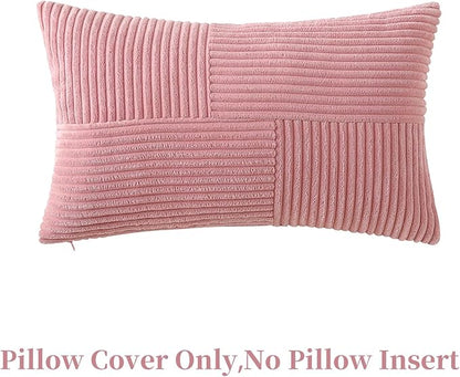 Pink Lumbar Throw Pillow Covers 12x20 inch, Farmhouse Home Decor, Boho - Image 3