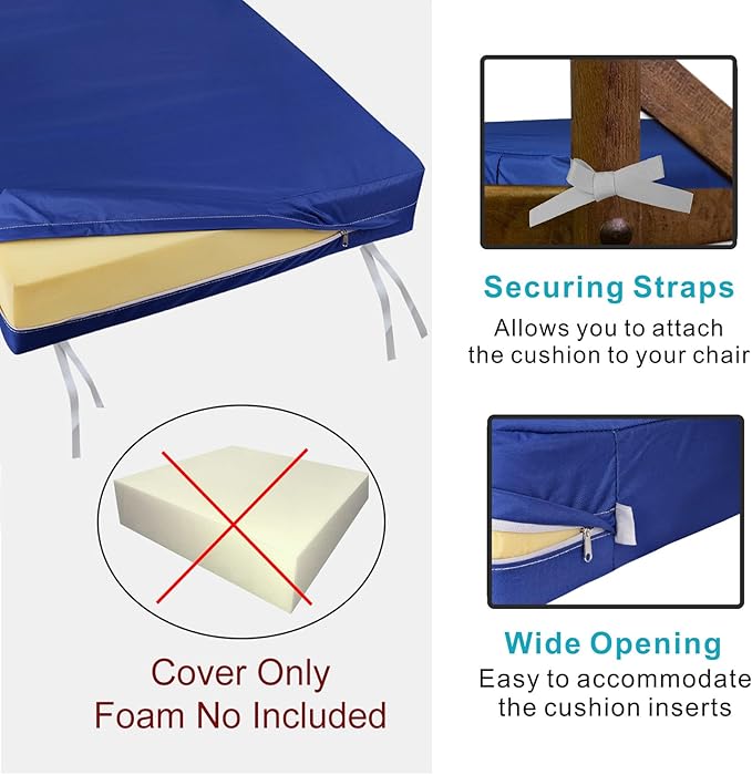 NettyPro Outdoor Patio Lounge Chair Cushion Covers - Image 3