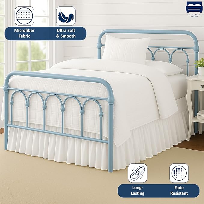 Ruffled Bed Skirt with Split Corners-Dust Ruffle - Image 3