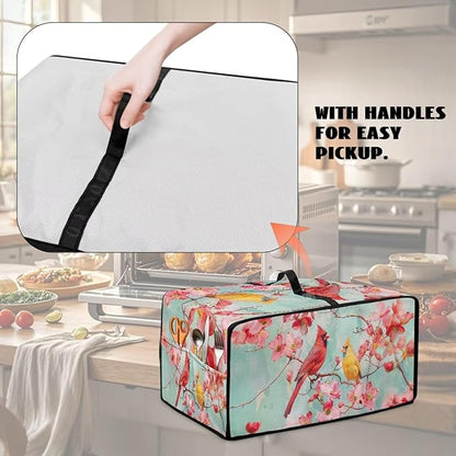 Cardinal Cherry Blossom Print Microwave Oven Cover Waterproof Dust-Proof - Image 5