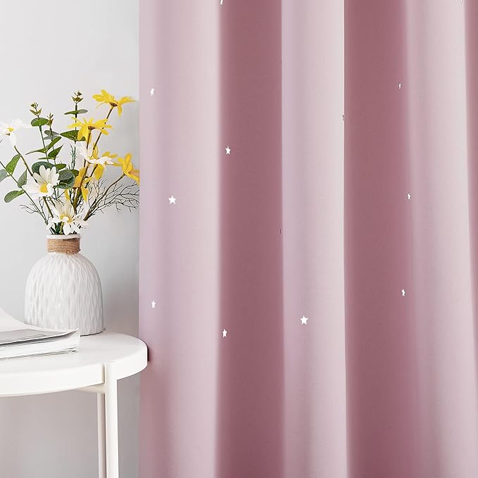 NICETOWN Pink Star Cutout Curtains - Image 5