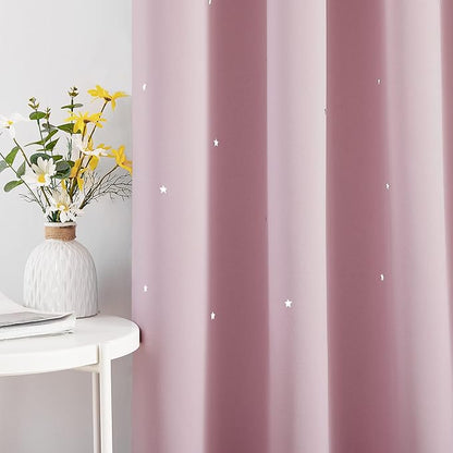 NICETOWN Pink Star Cutout Curtains - Image 5