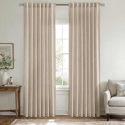 MIULEE Non-See-Through Privacy Linen Curtains 2 Panels, Light Filtering Window - Image 3