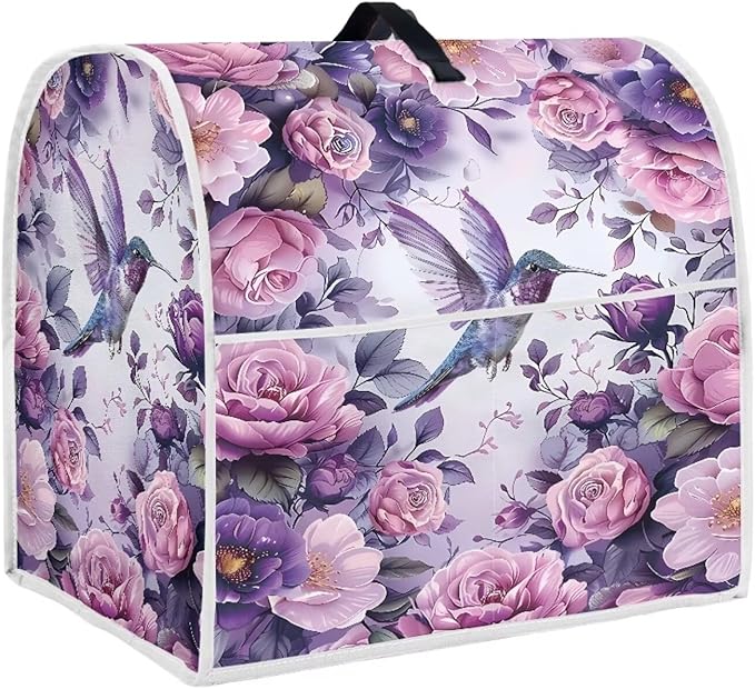 Hummingbird Stand Mixer Cover 6-8 Quart Floral Print Kitchen Appliance Covers by HUISEFOR