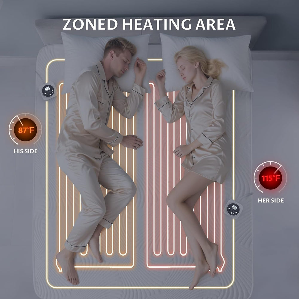 Heated Mattress Pad King, 3D Air Fabric, Preheat & Memory for Cold Winter