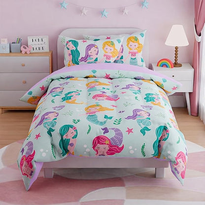 SANDJEST Mermaid Bedding Full for Girls, Ultra Soft Microfiber Comforter Set - Image 4