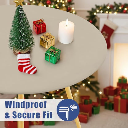 Round Spandex Tablecloth, Elastic Fitted Waterproof Tablecloths - Image 3