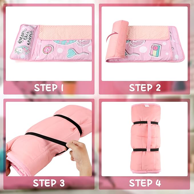 TANOSHII® Toddler Nap Mat with Pillow and Blanket, Portable Kids Sleeping Mats - Image 6