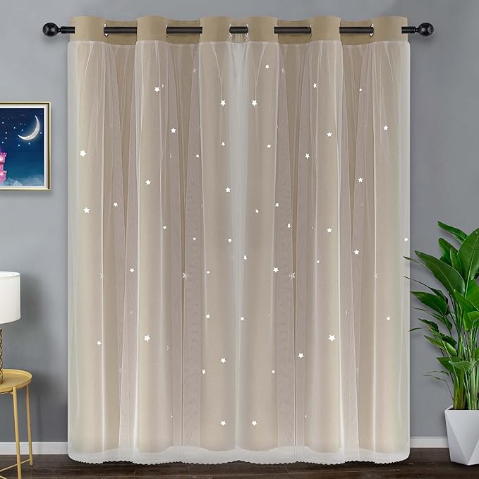 Kinryb Star Hollowed Out Blackout Curtains - Image 3