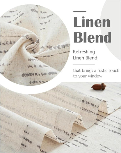 jinchan Boho Kitchen Curtains Linen Cafe Tier Curtains 54 Inch Bohemian - Image 6