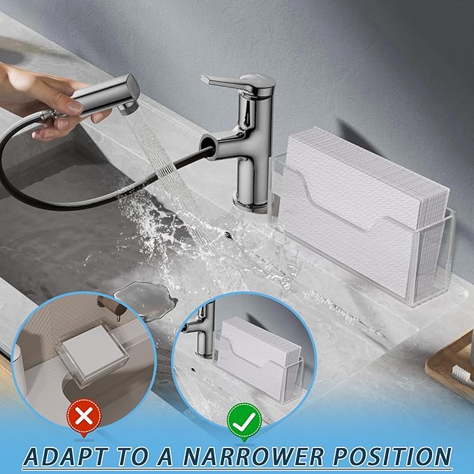 Napkin Holder, Vertical Square Disposable Hand Towel Paper Waterproof Lucite - Image 6