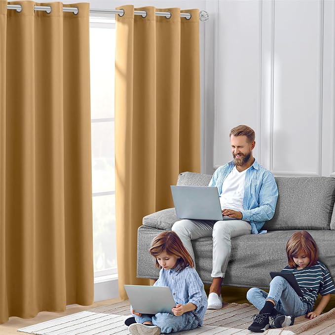HOMEIDEAS Gold Blackout Curtains - Image 7