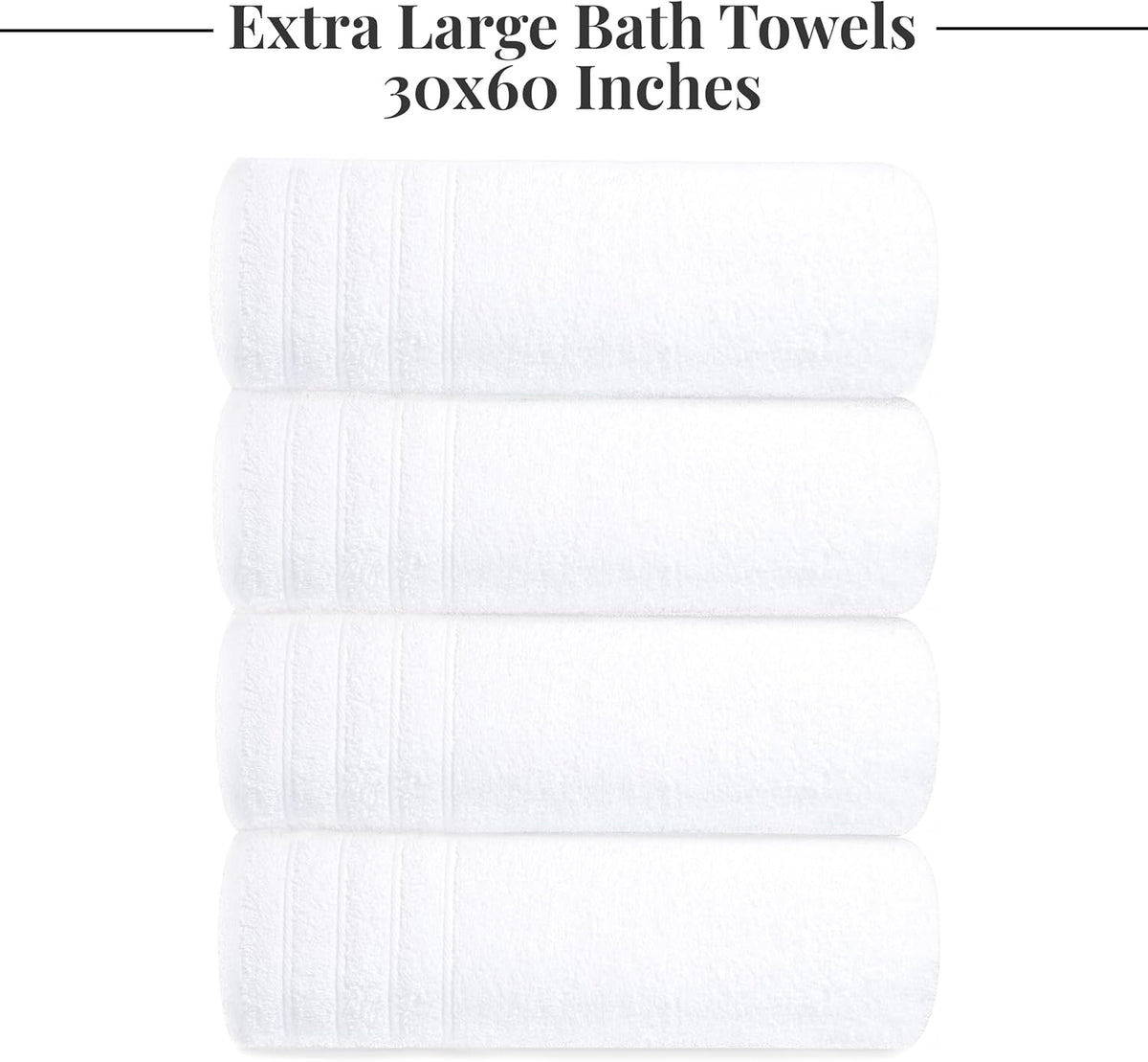 tens towels 4 piece extra large bath towels showing dimensions