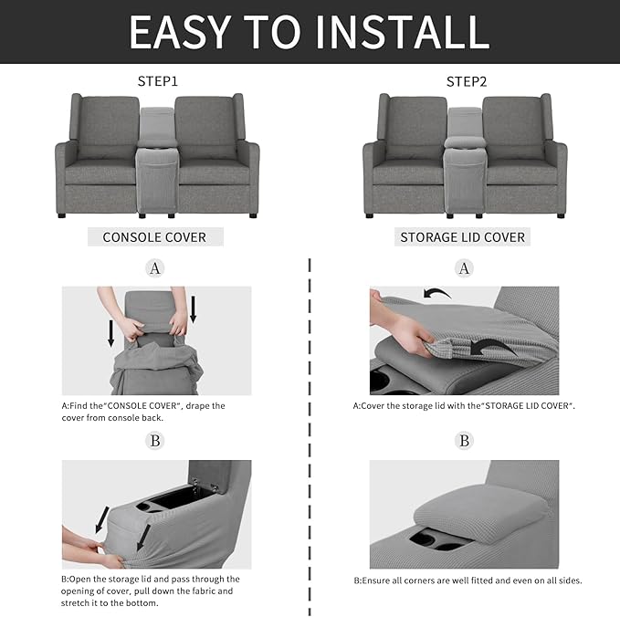 Easy-Going 2-Piece Recliner Console Cover - Image 5