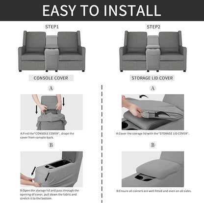 Easy-Going 2-Piece Recliner Console Cover - Image 5