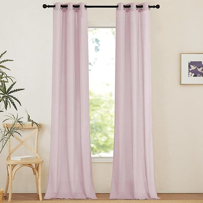 NICETOWN Blush Pink Linen Curtains by NICETOWN