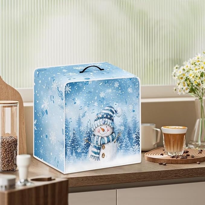 Cute Snowman Coffee Maker Cover Christmas Dustproof Coffee Machine Protection - Image 3
