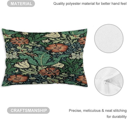 Compton Floral Art William Morris Throw Pillow Covers 12x20 Inch Aesthetic - Image 3