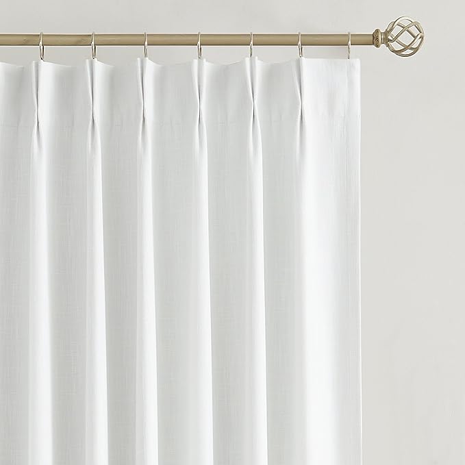 Vision Home White Pinch Pleated Full Blackout Curtains Thermal Insulated Window - Image 8