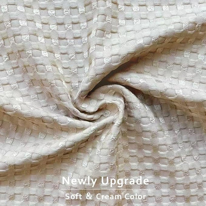 MIYE Pleated Waffle Weave Bed Skirt, Tailored Dust Ruffle 14 Inch Drop Easy Fit - Image 3
