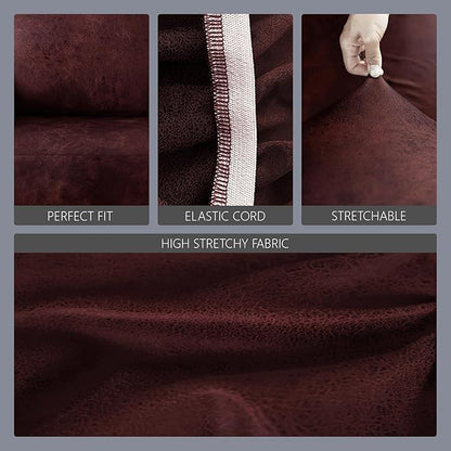 molasofa Leather Like Stretch Futon Slipcover Armless Futon Bed Sofa Cover - Image 4