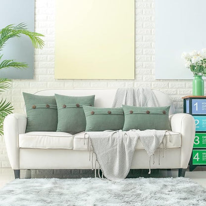 HWY 50 Sage Green Chenille Throw Pillow Covers 12x20 Inch - Image 6