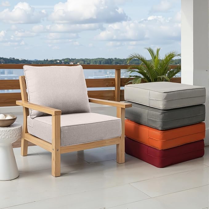 Outdoor Chair Cushion Set, 24x24 Waterproof Patio Chair Cushions, Include 1 - Image 8