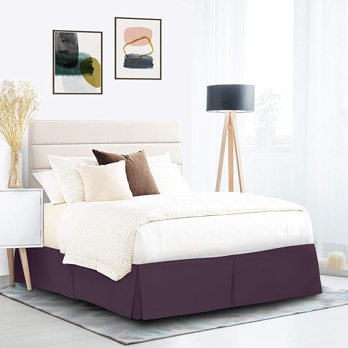 Nestl Dark Purple Twin Bed Skirt - Image 9
