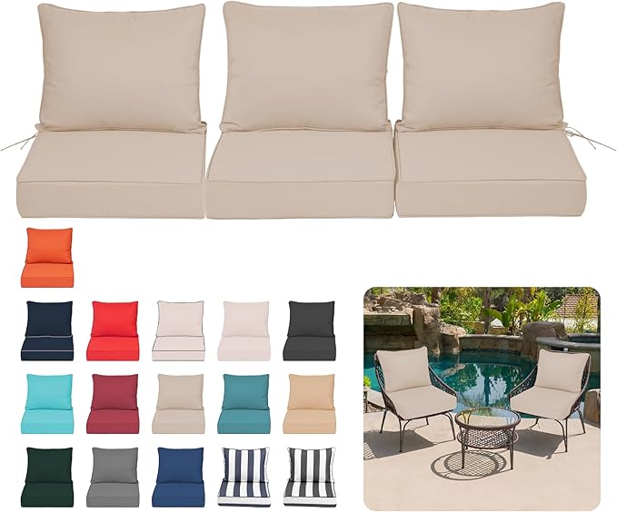 Outdoor Seat Cushions for Patio Furniture, Outdoor Chair Cushion by Vulacko