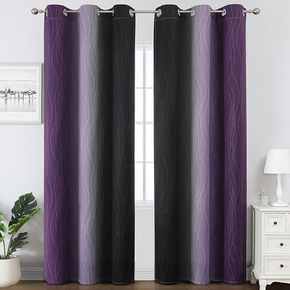 Estelar Textiler Purple and Black Blackout Curtains - Image 2