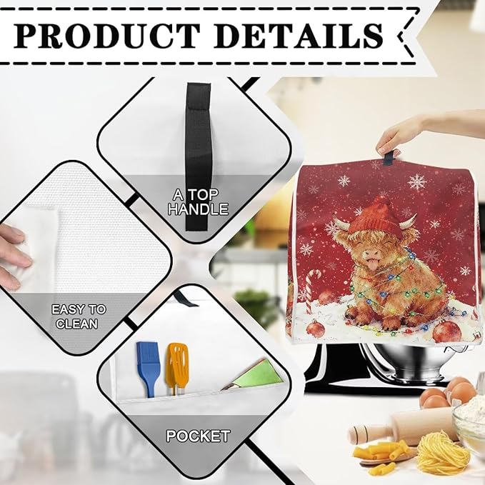Highland Cow Stand Mixer Cover Dust Protective Christmas Stand Mixer Covers - Image 5