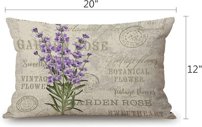 Solekla Lavender Cotton Linen Decorative Throw Pillow Case Cushion Cover - Image 2