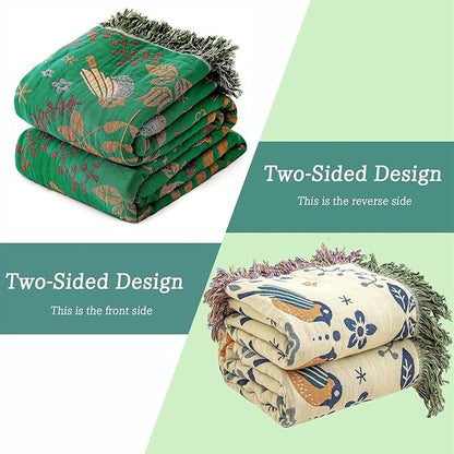 MSGKV Cotton Bed Blanket for Couch and Sofa Blankets for Living Room Bedroom - Image 7
