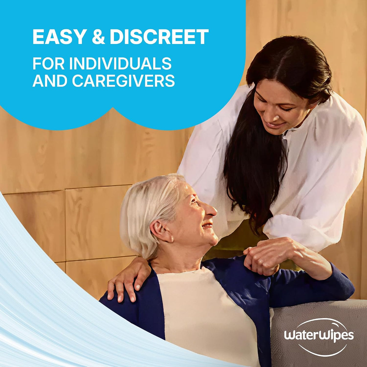 waterwipes sensitive whole body cleansing wipes, 99.9% purified showing dimensions