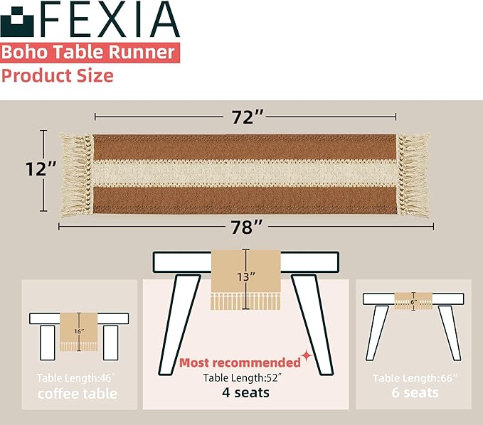 FEXIA Boho Table Runner for Home Decor - Image 2