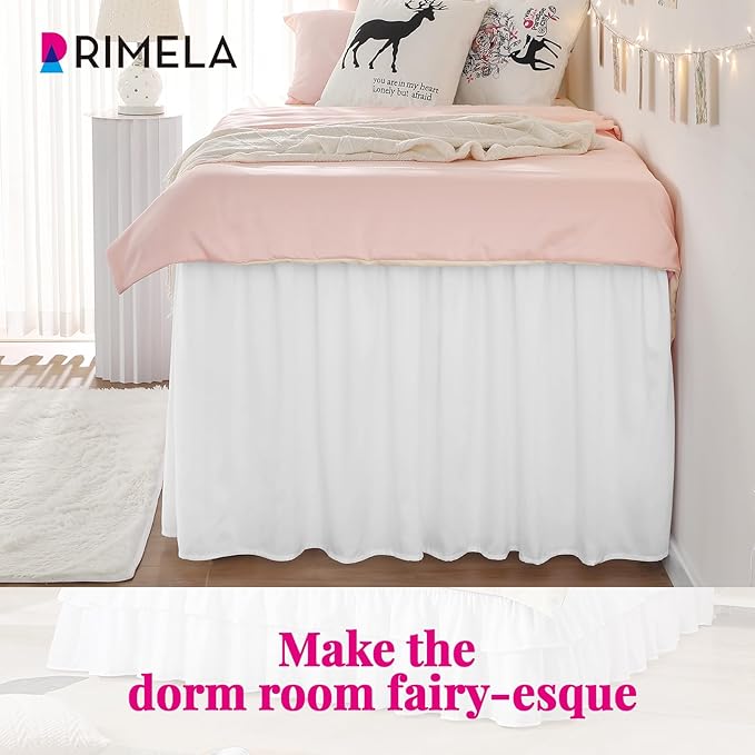 RIMELA Dorm Bed Skirt Twin XL 46 Inch Drop - Image 6