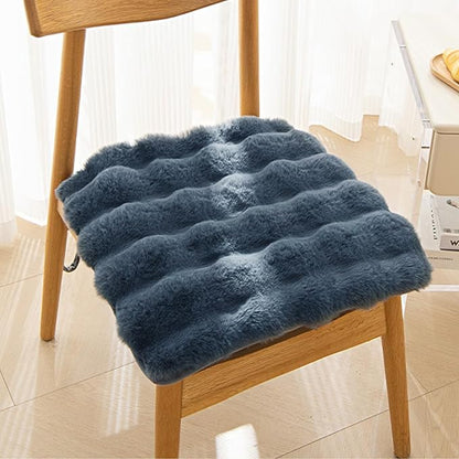 Square Faux Fur Seat Cushion, Faux Rabbit Fleece Chair Pad, Winter Thick Plush by Unknown