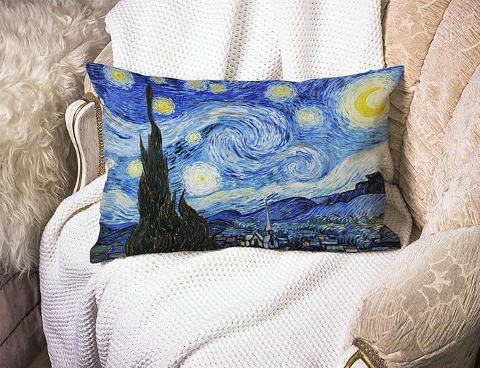 Solekla Van Gogh Pillow Cover Farmhouse Pillow Case Classic Arts Starry Night - Image 3
