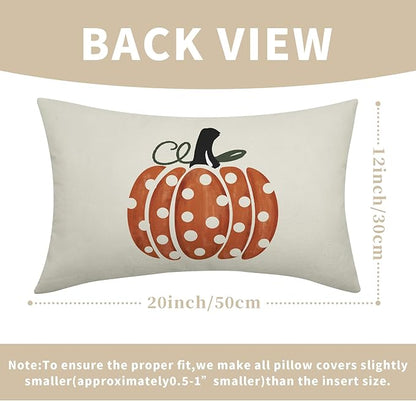 Fall Pumpkin Throw Pillow Cover 20X12 Inch Set of 2 Autumn Orange Pumpkin - Image 3
