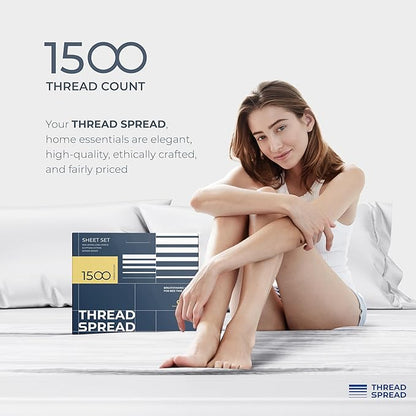 THREAD SPREAD 100% Egyptian Cotton Sheets California King Size - Image 8