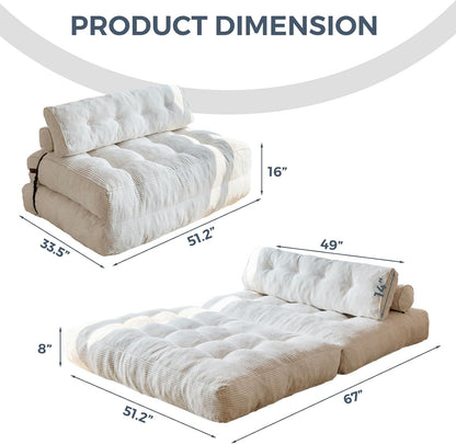 maxyoyo folding sofa bed, convertible chair bed with shown in use