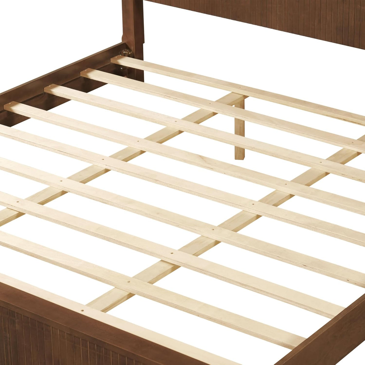 merax king size wood bed frame with fluted showing dimensions
