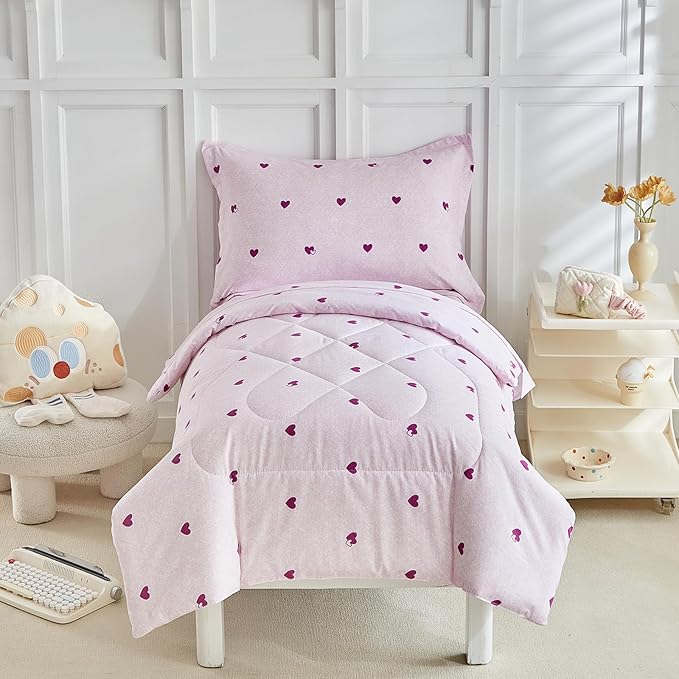 DuShow 4 Pieces Toddler Bedding Set, Super Soft Reversible Toddler Sheet Set by DuShow