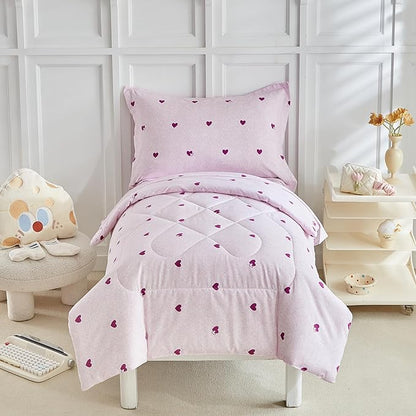 DuShow 4 Pieces Toddler Bedding Set, Super Soft Reversible Toddler Sheet Set by DuShow