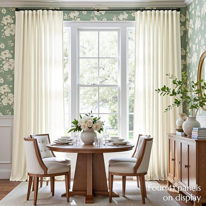 jinchan Linen Blend Curtains 90 inch Length 2 Panels - Image 4
