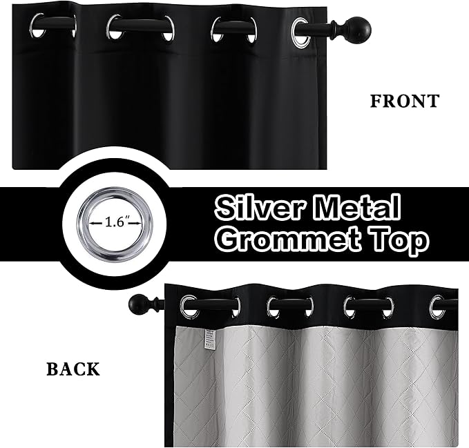 3 Layers Black Curtains Thermal Soundproof Curtains - Image 2