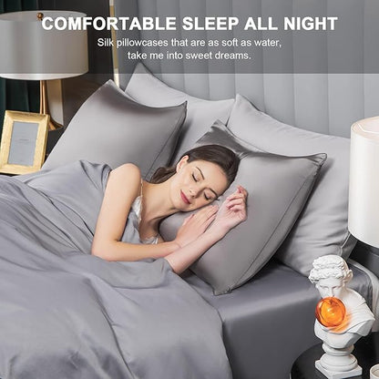 Mulberry Silk Pillowcase for Hair and Skin, Cooling Silk Pillow Case - Image 4