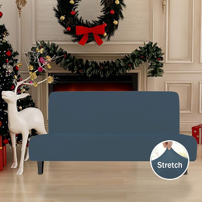 Easy-Going Stretch Futon Slipcover Armless Futon Bed Cover Furniture Protector - Image 2