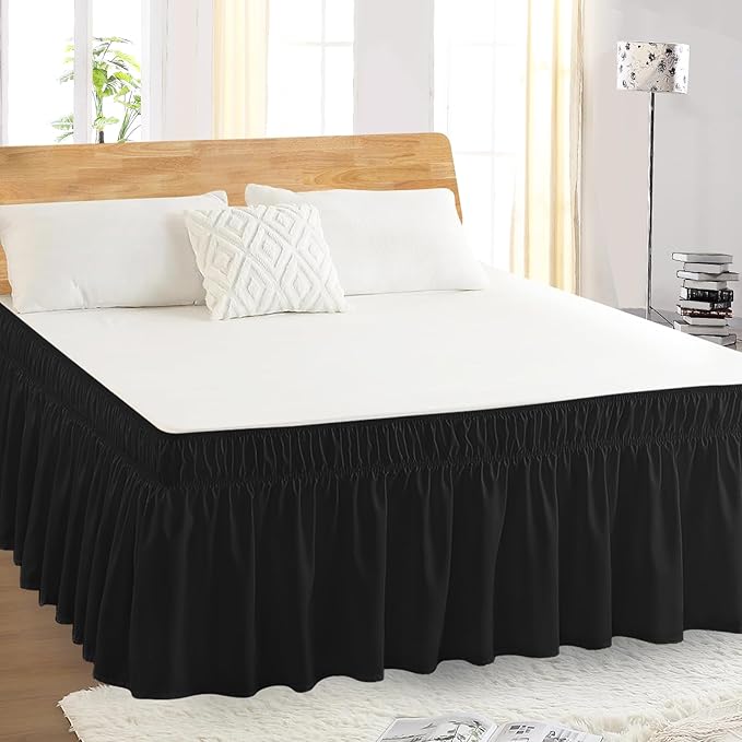 Queen Bed Skirt, Elastic Wrap Around Bed Skirt Queen Size, Bed Skirts - Image 5